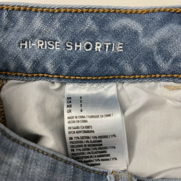 American Eagle Hi Rise Shortie Jean Shorts 2 - Picture 9 of 9